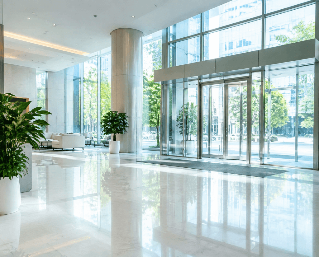 Spotless commercial office lobby in New Jersey