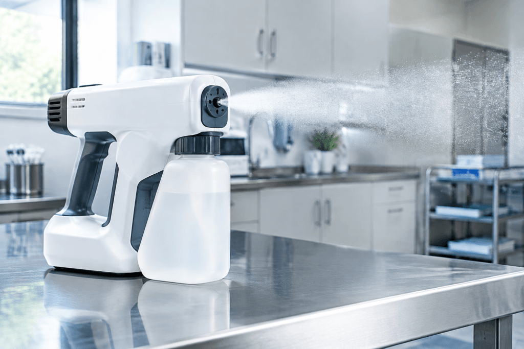 Electrostatic sprayer for commercial disinfection